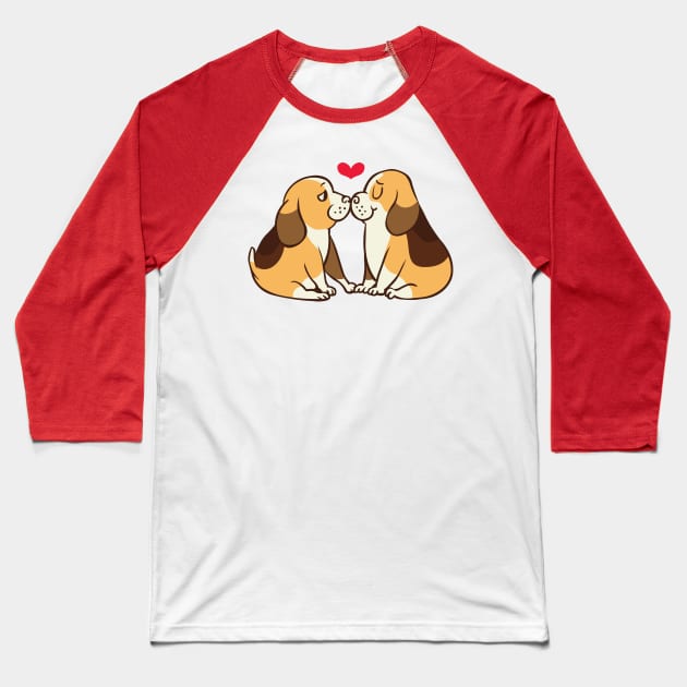 Beagle Kisses Baseball T-Shirt by huebucket